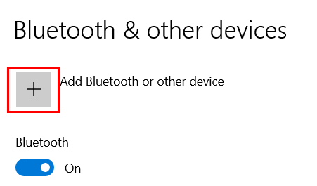 Add bluetooth or other devices in windows 10