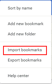 Import Bookmarks in chrome