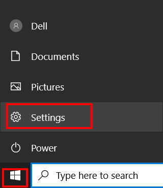 Windows Settings option