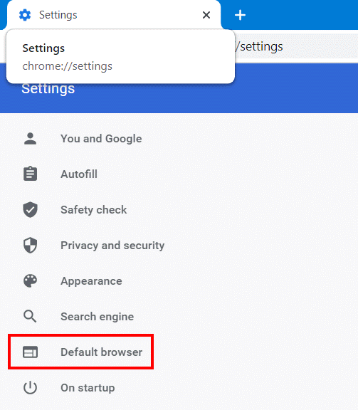make default browser from chrome browser