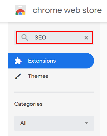 search for extension on chrome web store