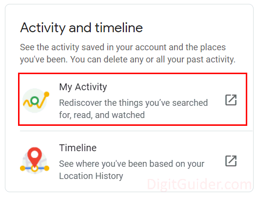 Activity and Timeline - my activity
