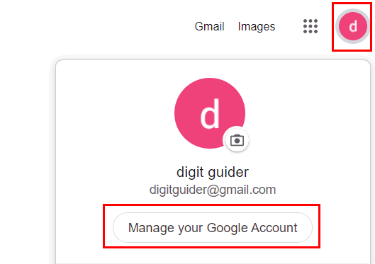 Manage google account