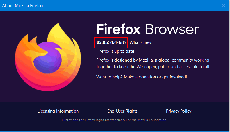 Mozilla Firefox current version