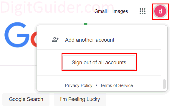 Signout all google accounts