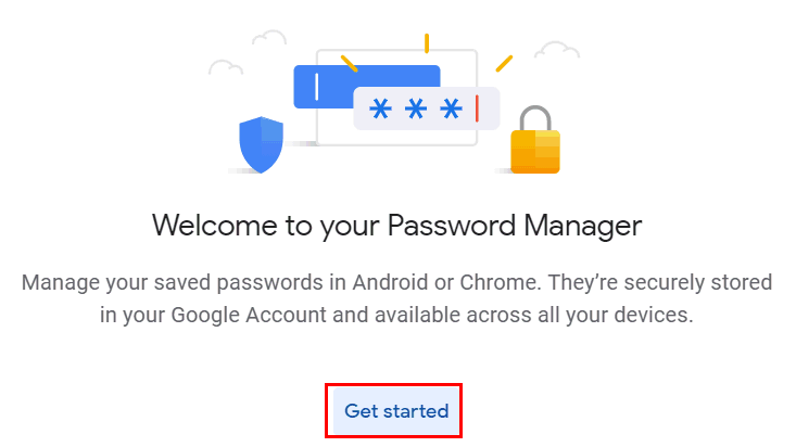 password manager in google account