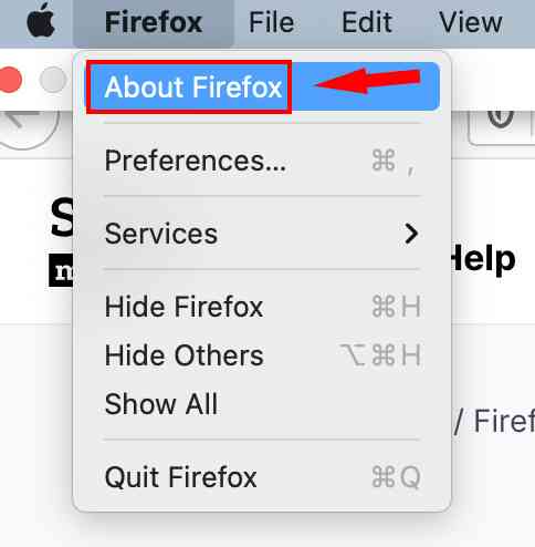 About Firefox to check version