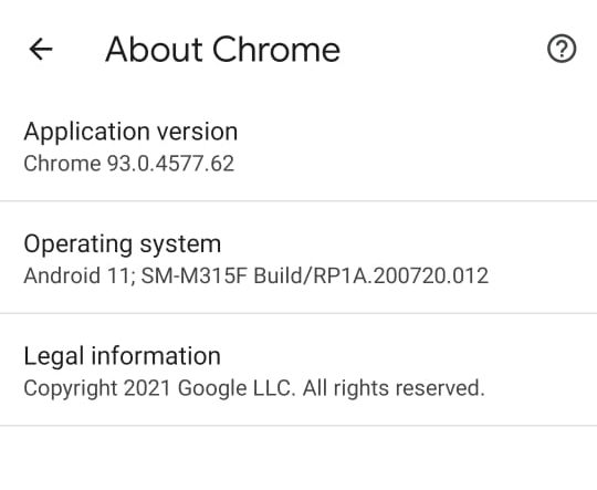 About chrome on Android