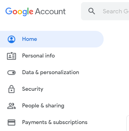 Google Account activity