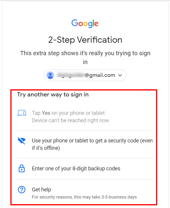 2 step verification to sign in google account