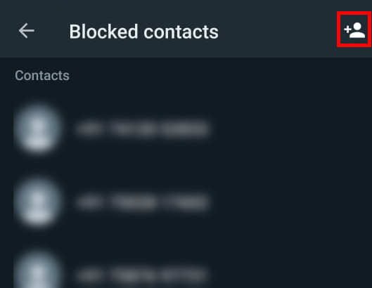 Block contact on WhatsApp