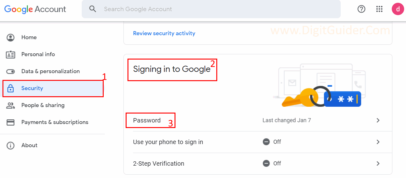 How to Change Google Account Password