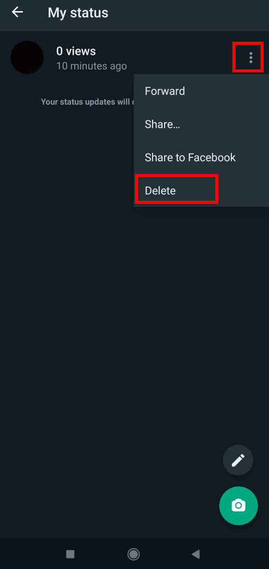 Delete my status