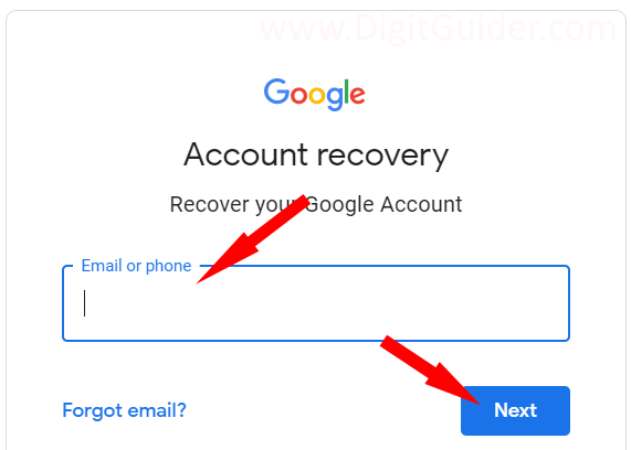 Gmail Account Recovery Page