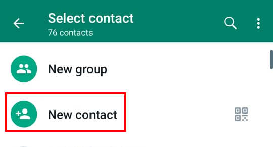 New Contact - WhatsApp