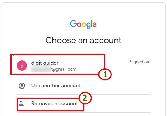 Remove a google account on computer