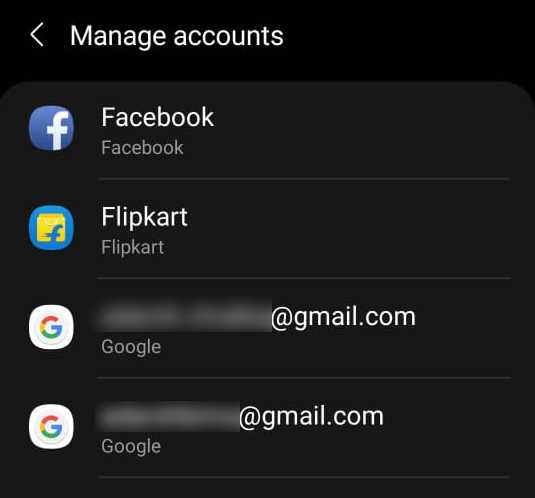 Select account to sign out of google account on android