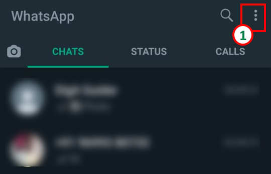 WhatsApp 3 dotted menu