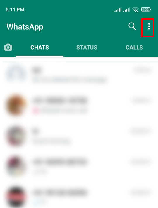 WhatsApp More option
