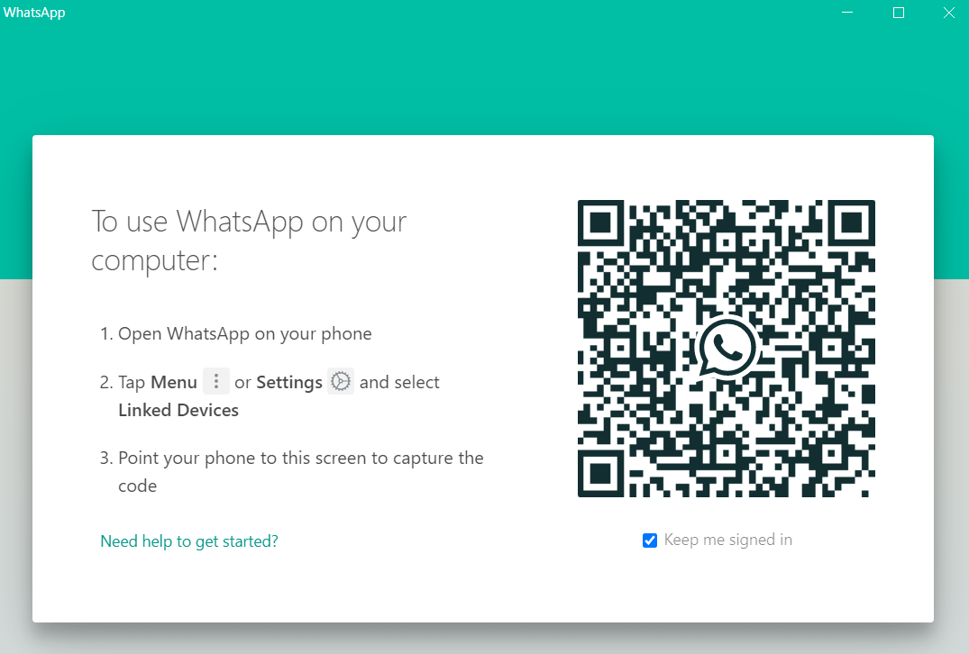 Whatsapp Desktop Scan code