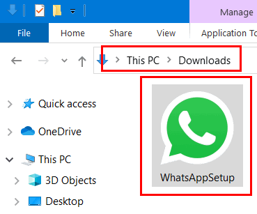 Whatsapp in download folder