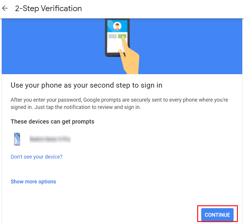 enable google prompt for 2-step verification
