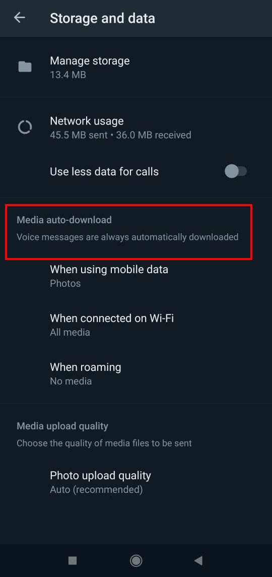media auto download in whatsapp