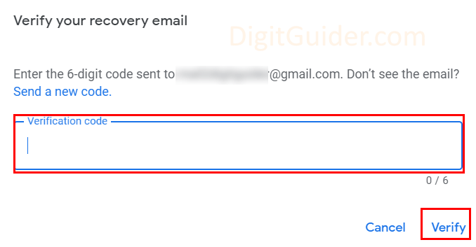 Verify Recovery Email on Google Account