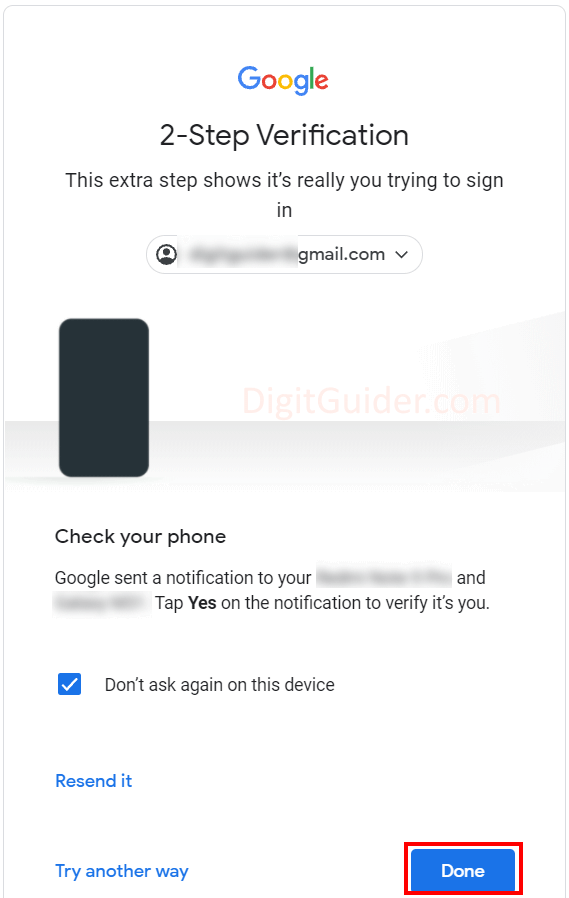 2 step verification to sign in to google drive