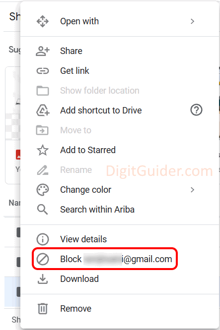 Block people in Google Drive