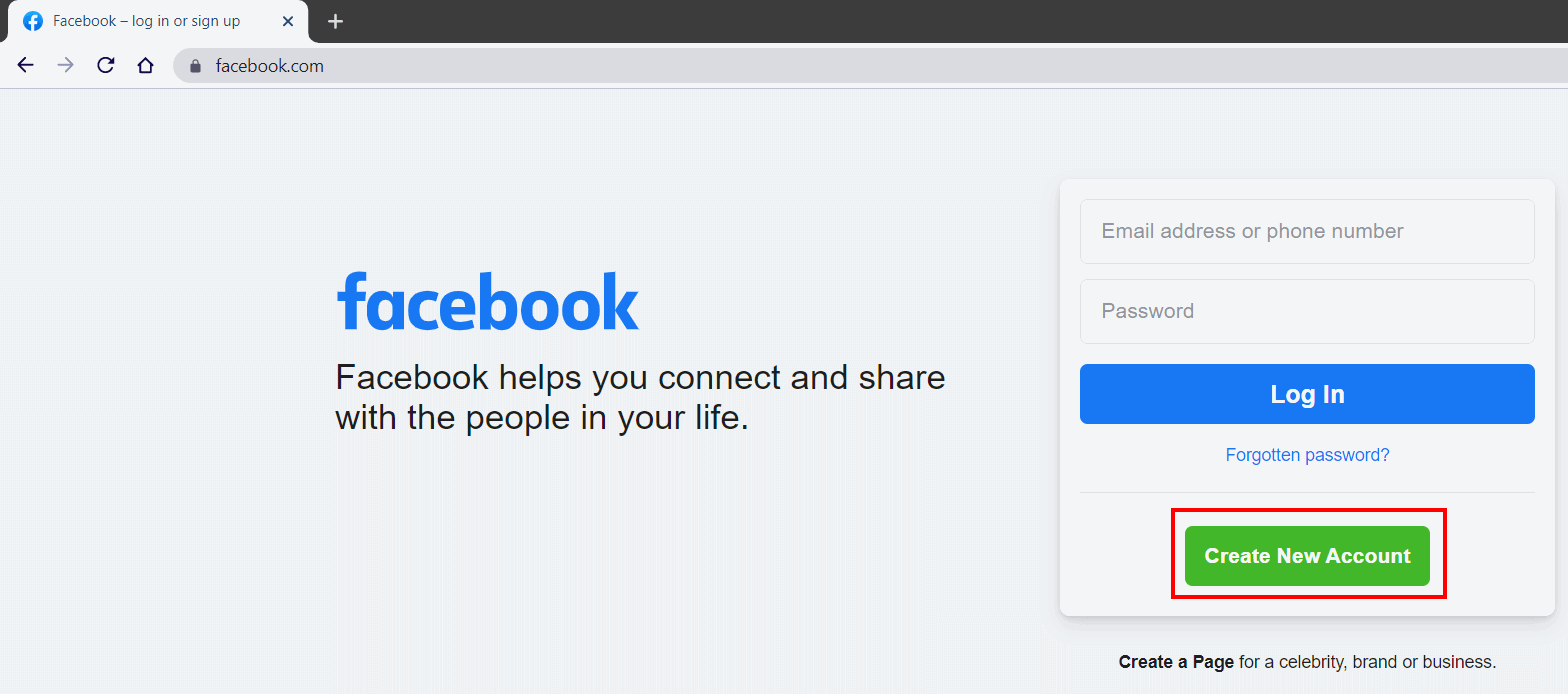Create New Facebook Account