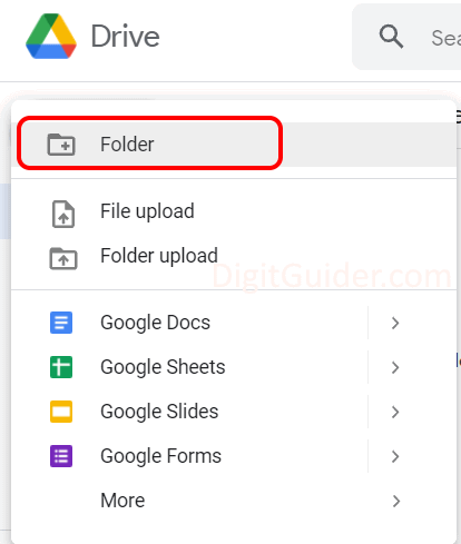 Create folder in Google Drive