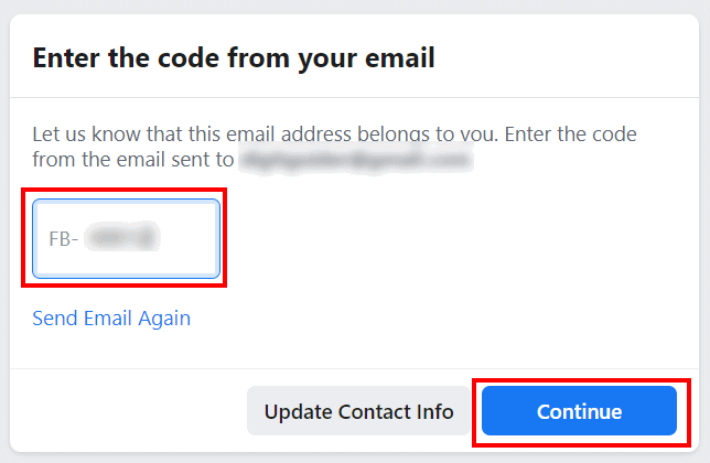 Email Verification on Facebook