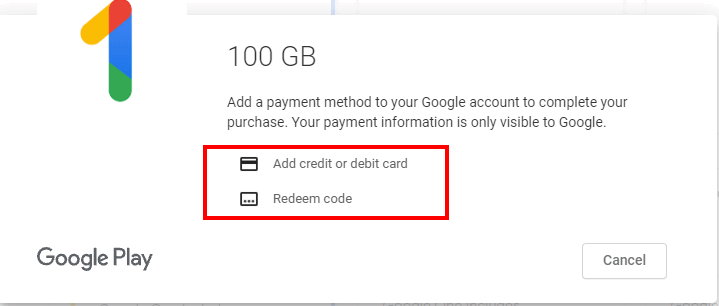 Google drive payment to expand storage