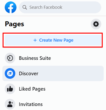 Create New Page Option