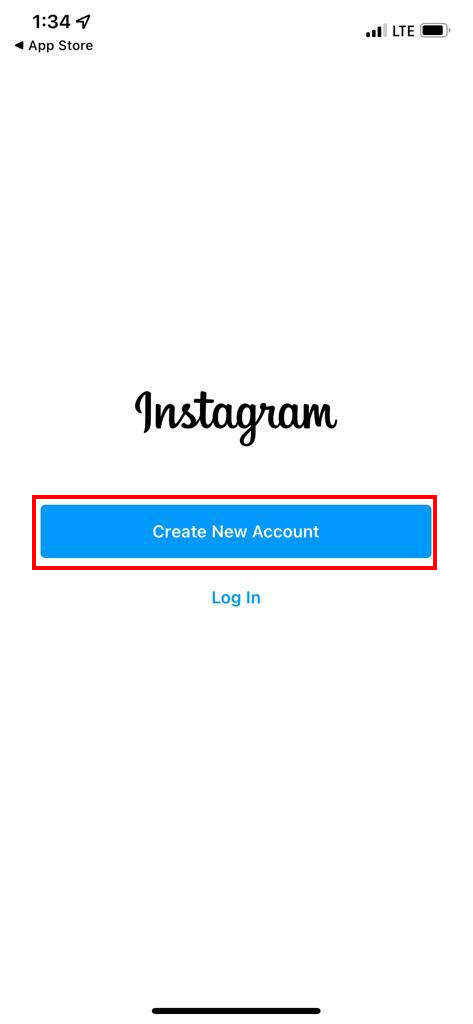 Create new account - Instagram iphone app