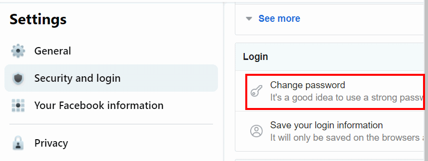 Edit to Change Password on Facebook