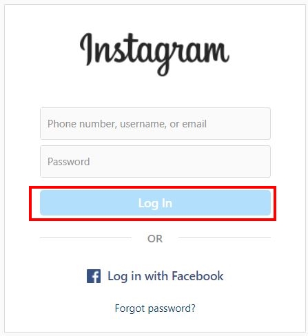 Log in to Instagram account on Computer