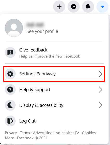 Setting and Privacy option to delete FB