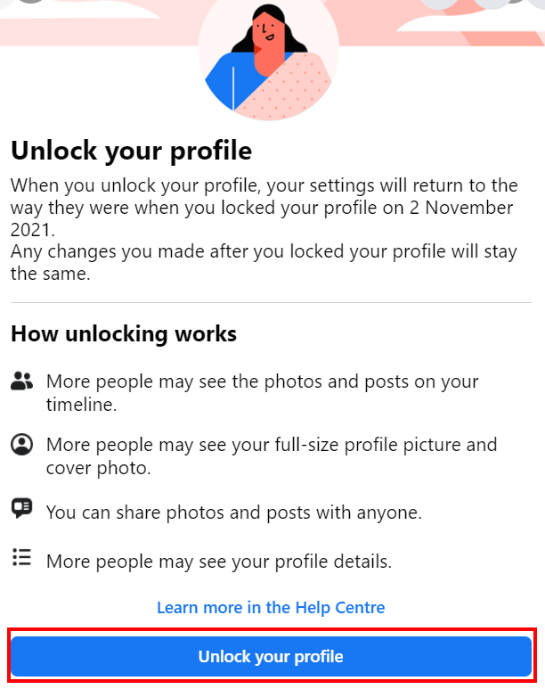 How to unlock your profile