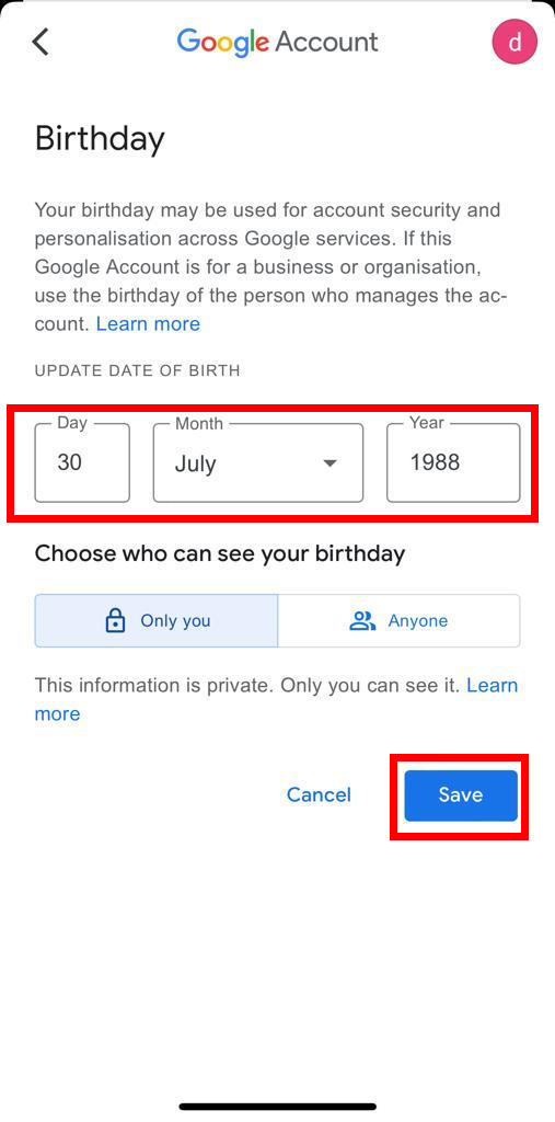 How to Change Date of Birth on Google Account from iPhone