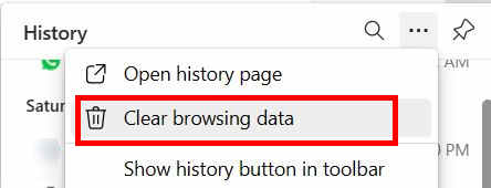 Clear Browsing Data on Microsoft Edge