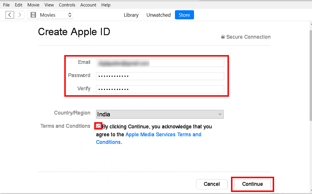 Create Apple ID on Windows Computer