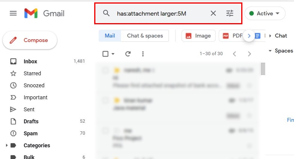 Delete Large Emails in Gmail