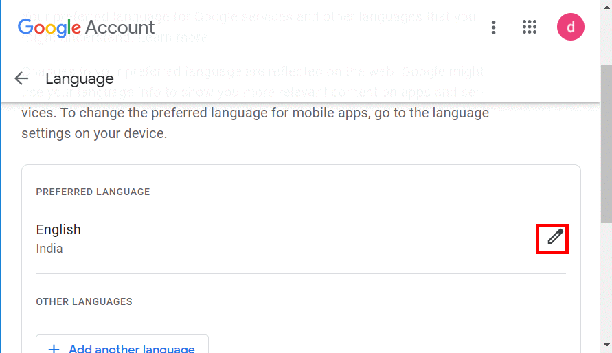 Google Preferred Language