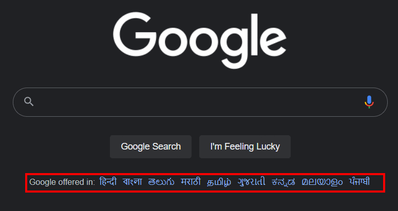 Google Search Language