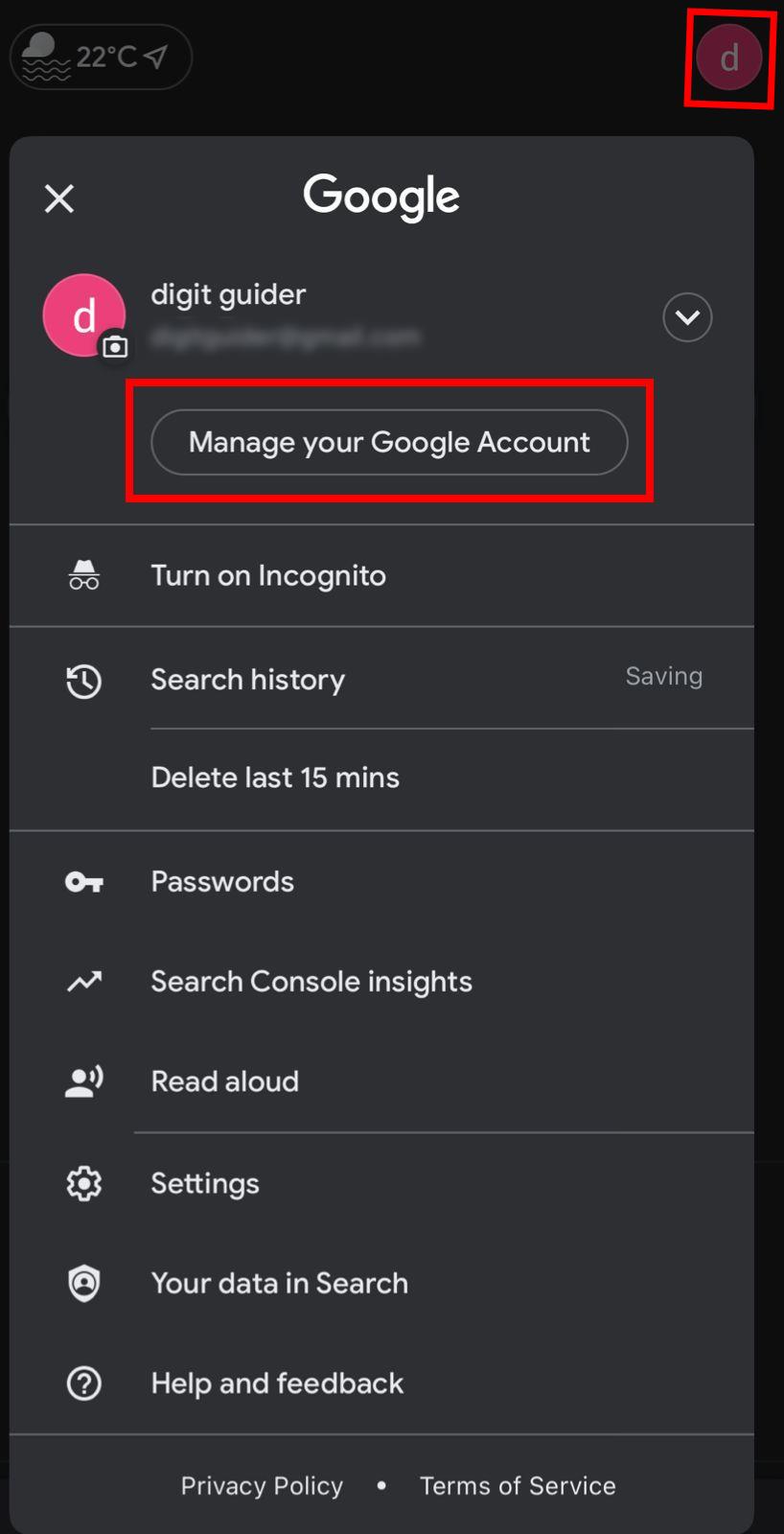 Manage your Google Account from iPhone mobile