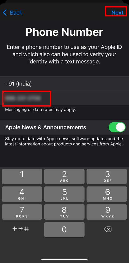 Phone number for Apple ID
