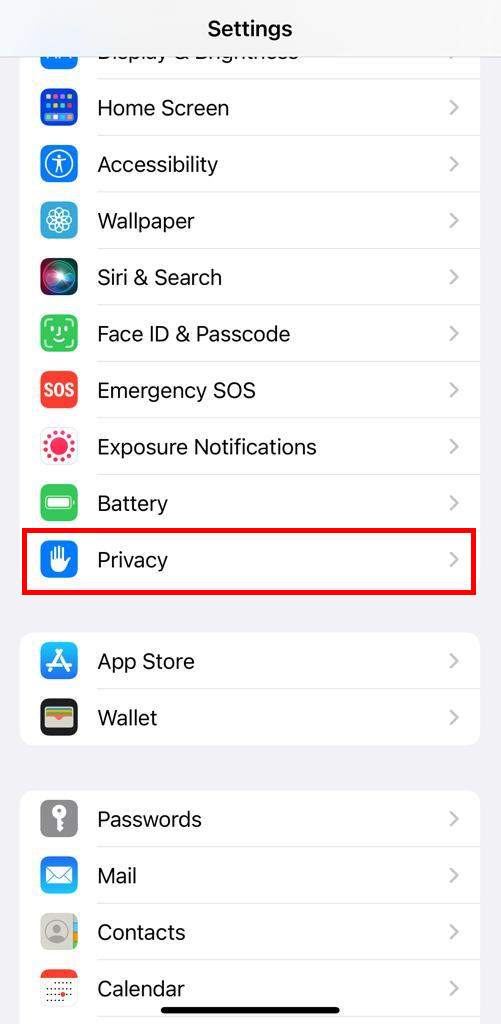 Privacy Settings in iPhone