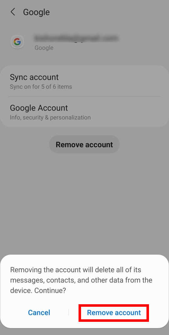 Remove Gmail Gmail account on Android phone